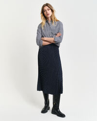 Plisseret nederdel med prikket tryk