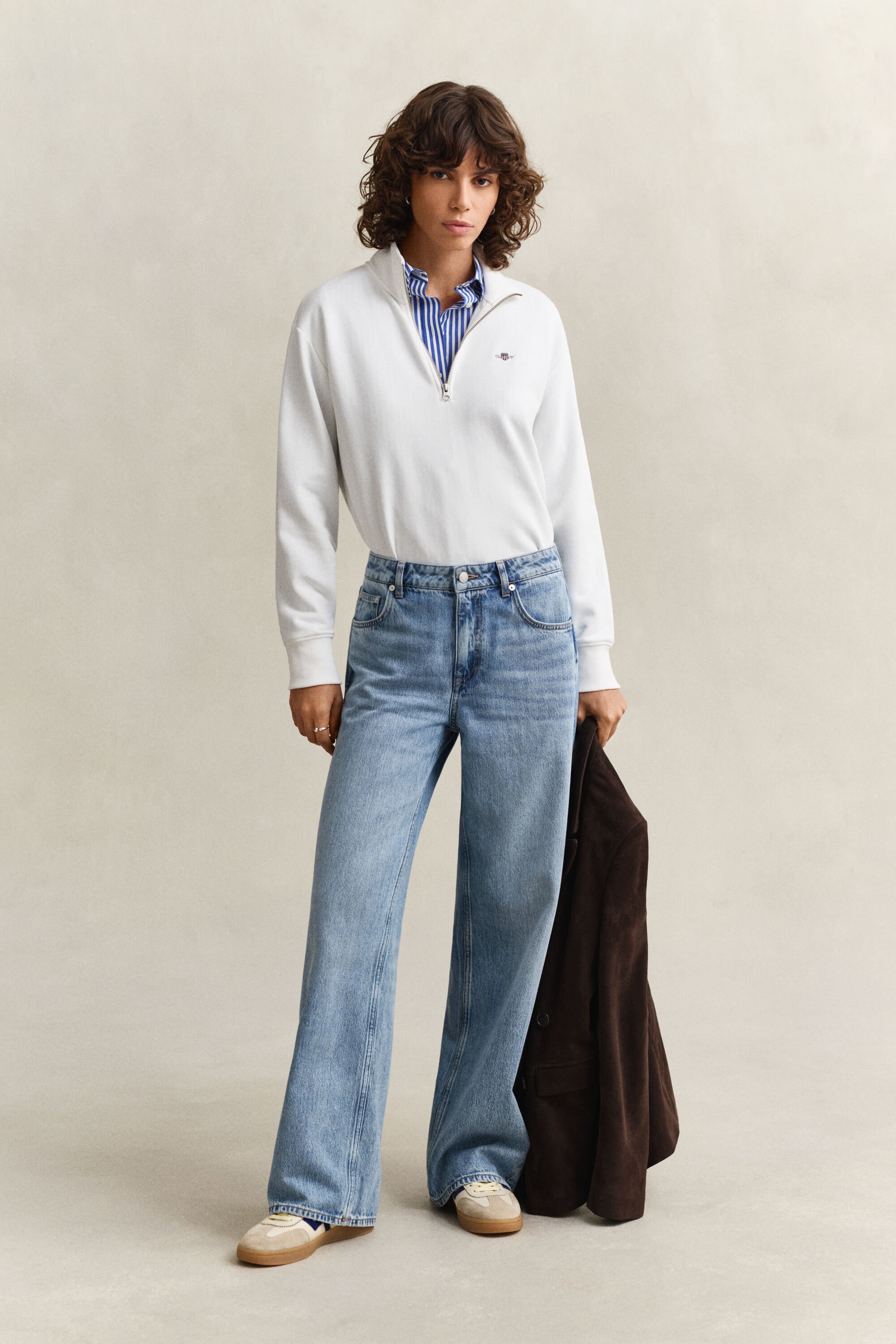 Shield sweatshirt med halv lynlås