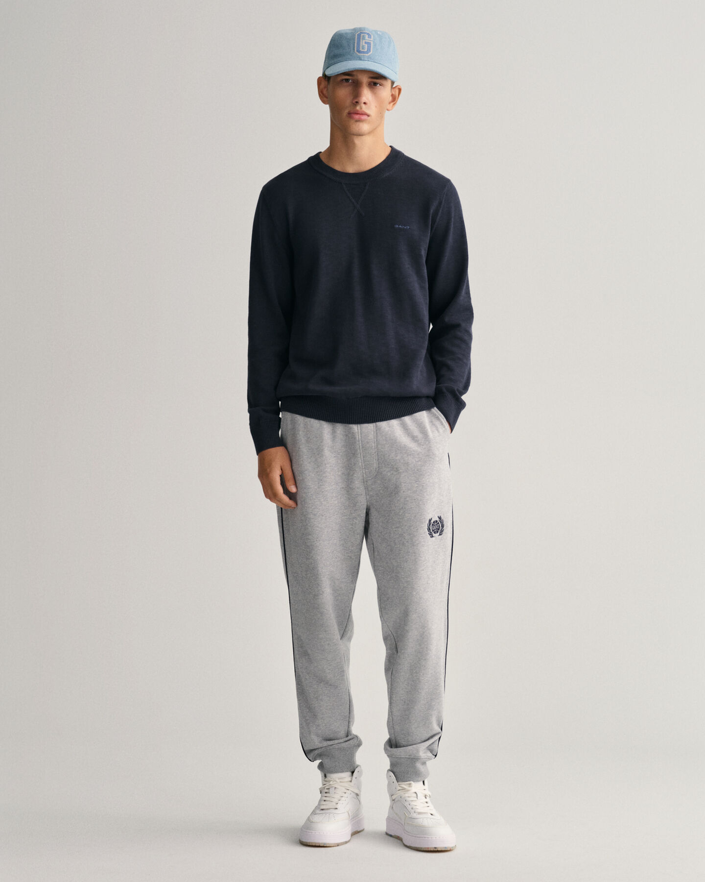 Crewneck sweater af bomuldsflamm&eacute;