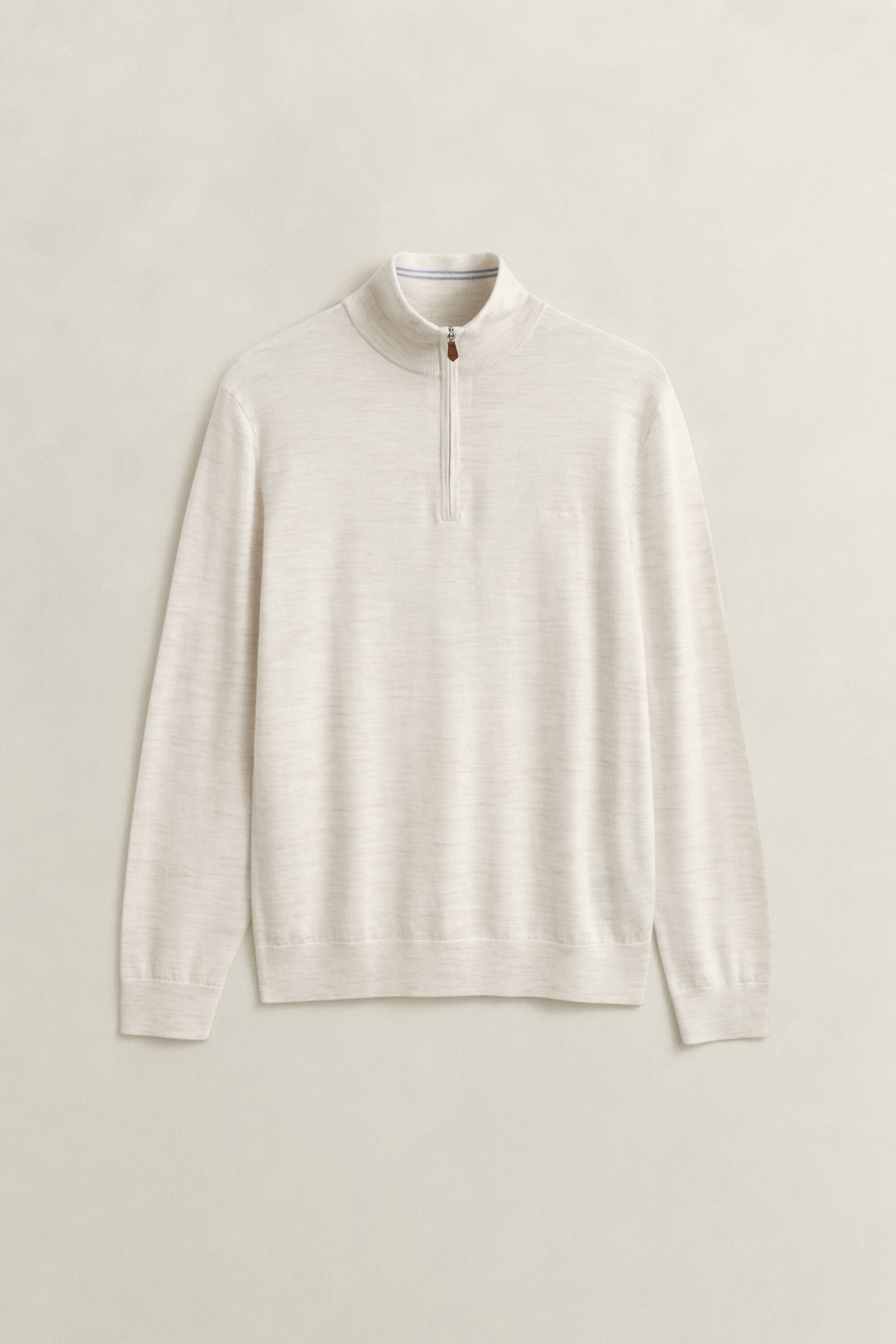 Sweater med halv lynlås i ekstra fin merinould