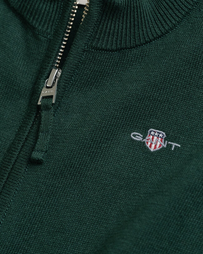 Kids Shield cardigan i bomuld med lynlås