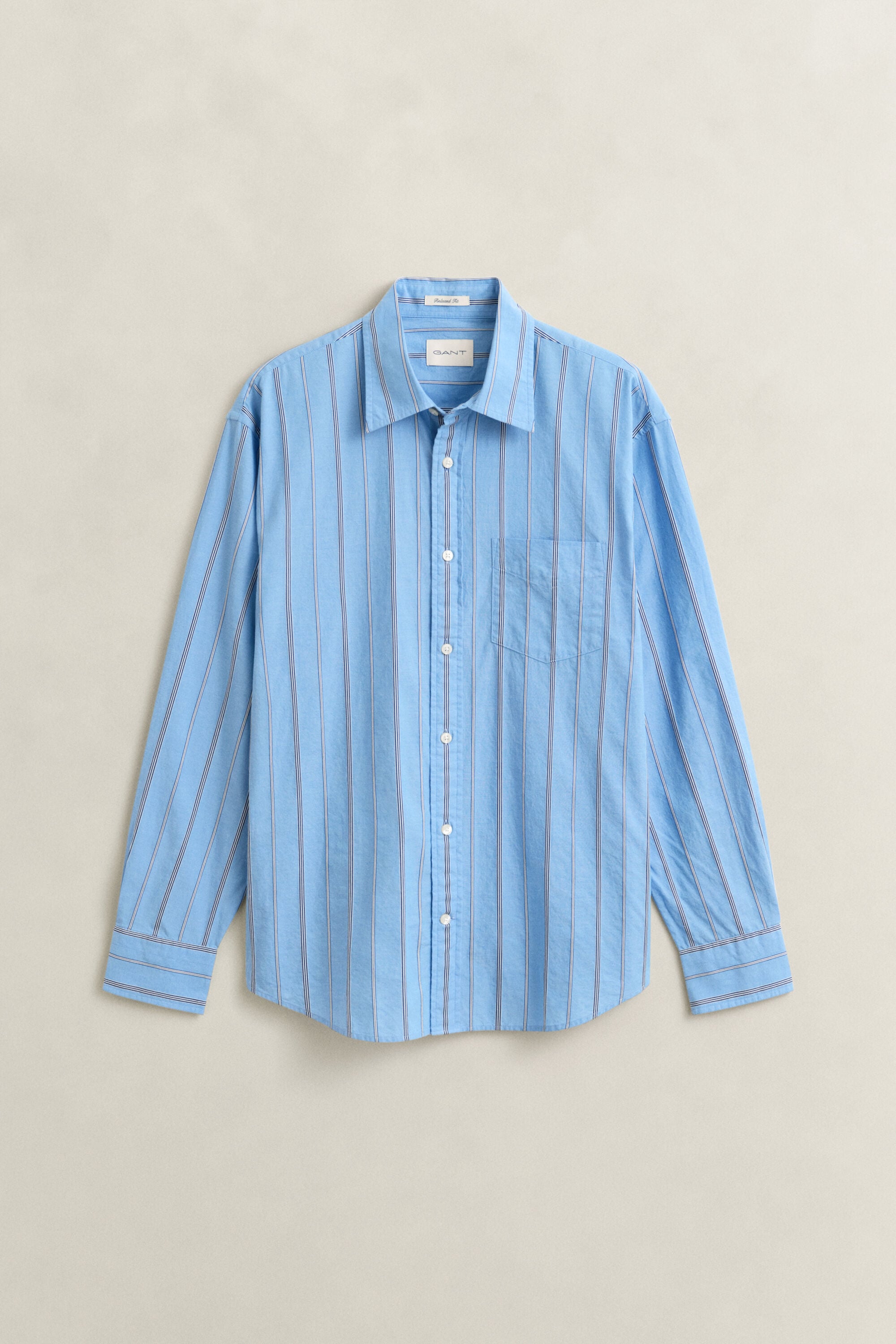 Relaxed fit dobby-stribet skjorte