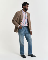 Regular fit flerstribet hørskjorte