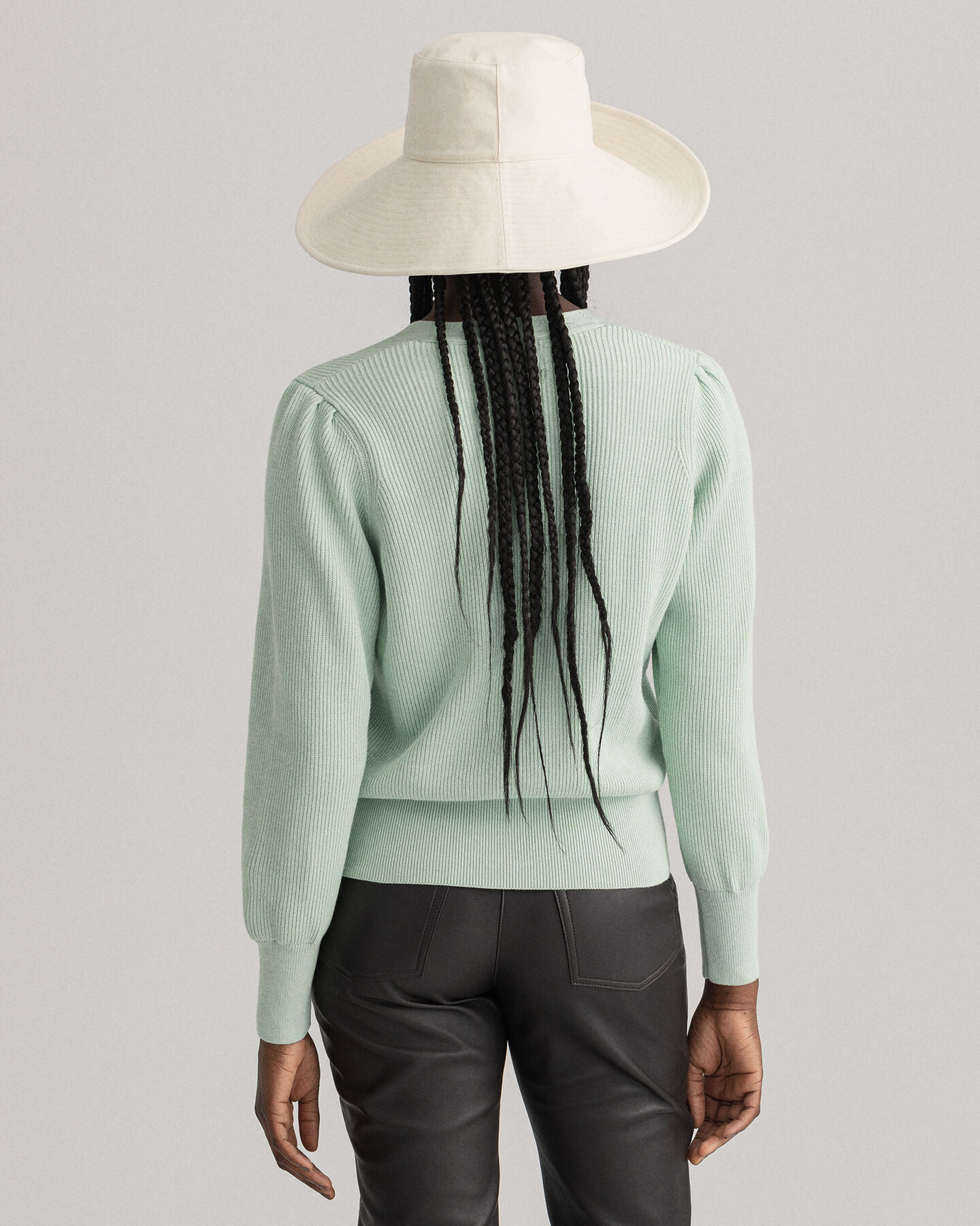 Ribstrikket cardigan af bomuld