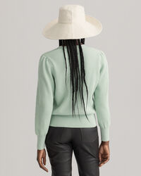 Ribstrikket cardigan af bomuld