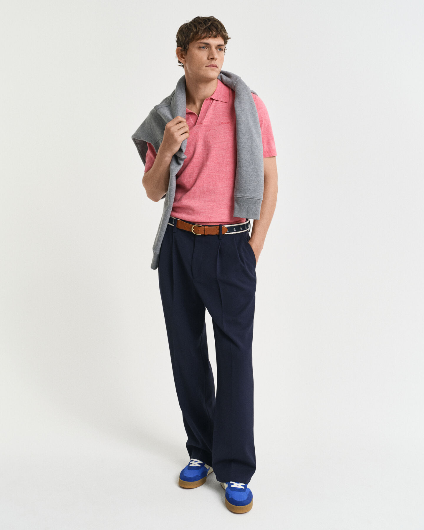 Sunfaded kortærmet polo sweater