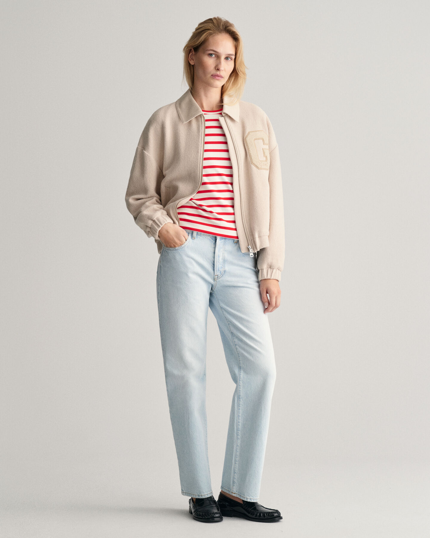 Stribet T-shirt med lange ærmer