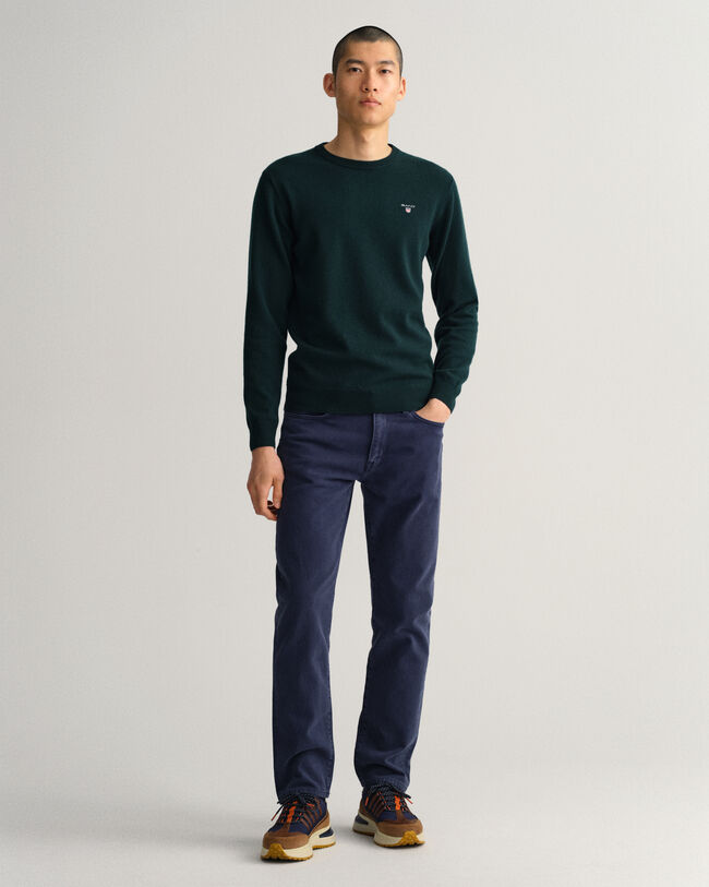 Crewneck sweater i ekstra fin lammeuld