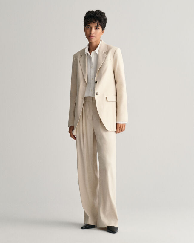 Regular fit hørblazer med stræk