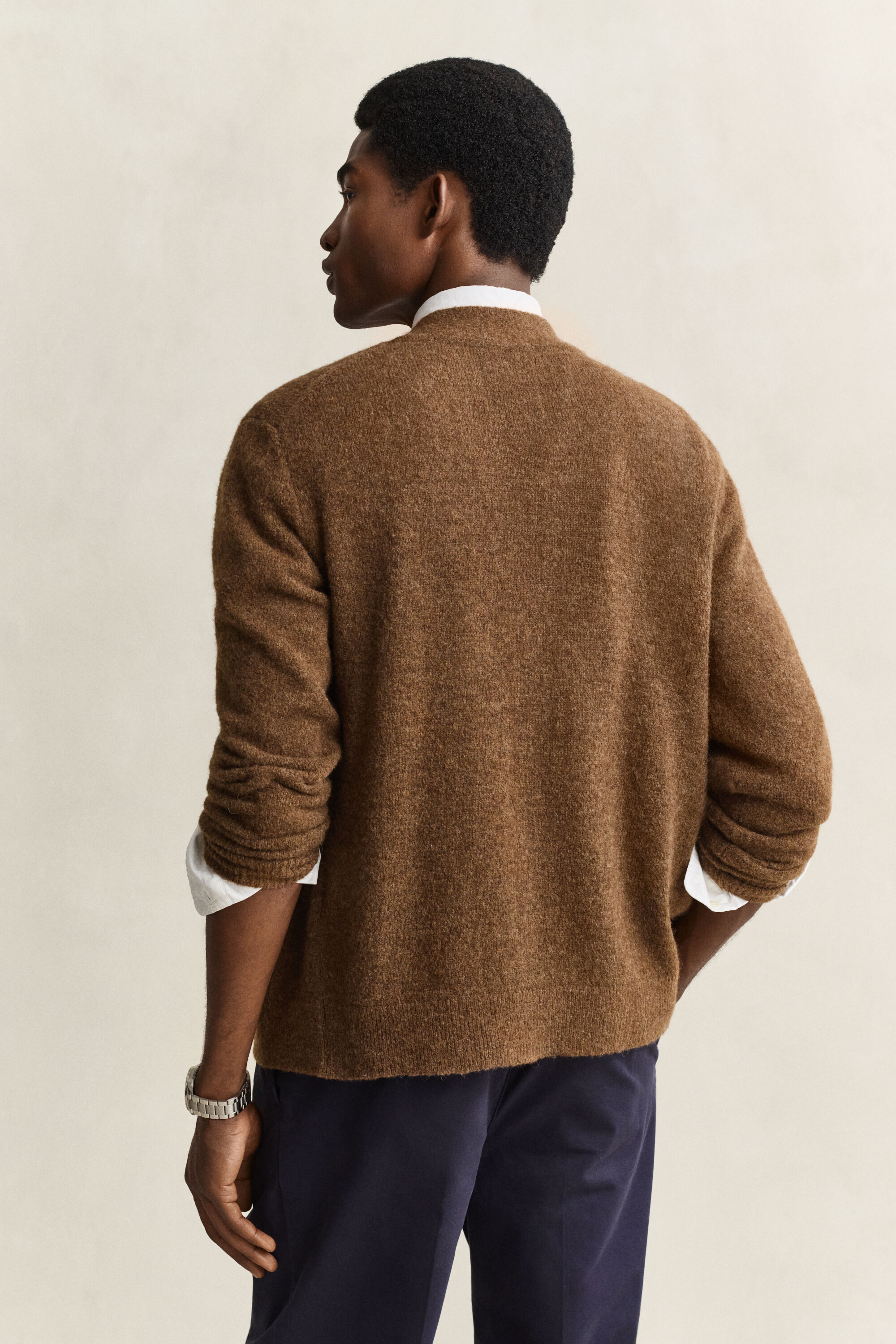 Gant x Yale cardigan i børstet uld
