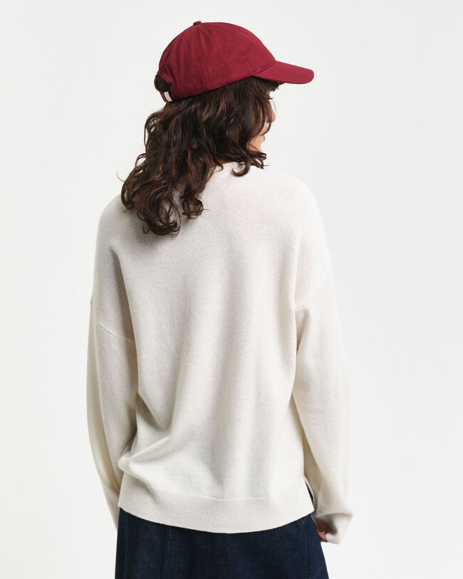 Crewneck sweater i ekstra fin lammeuld