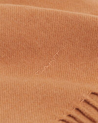 Ensfarvet uldhalstørklæde