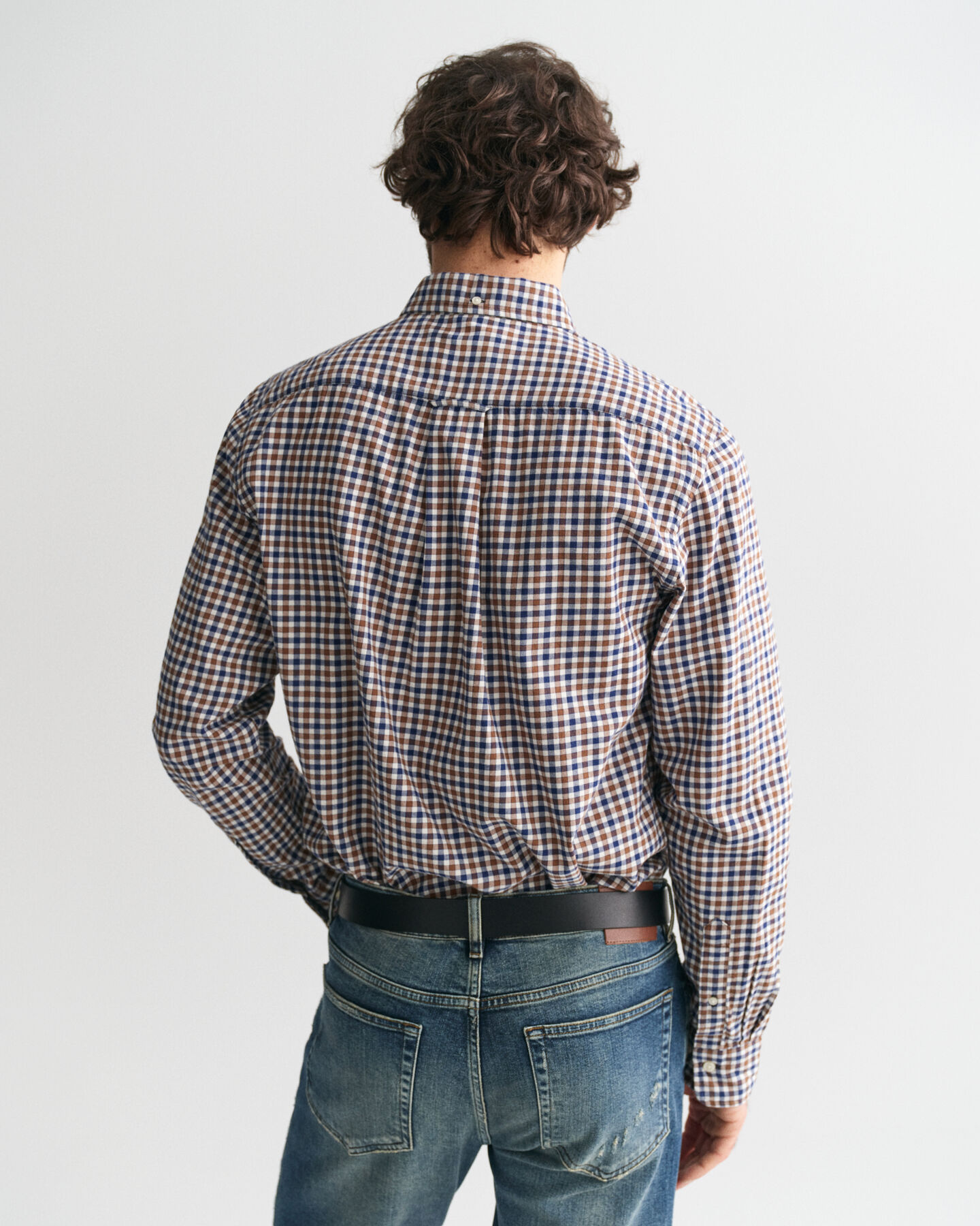 Regular fit let gingham skjorte af twill