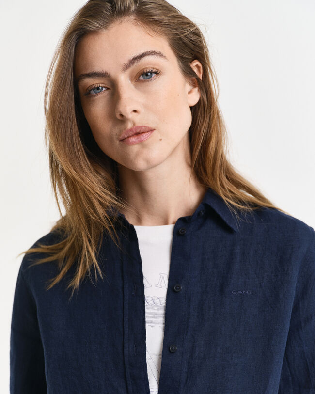 Regular fit skjorte af hør