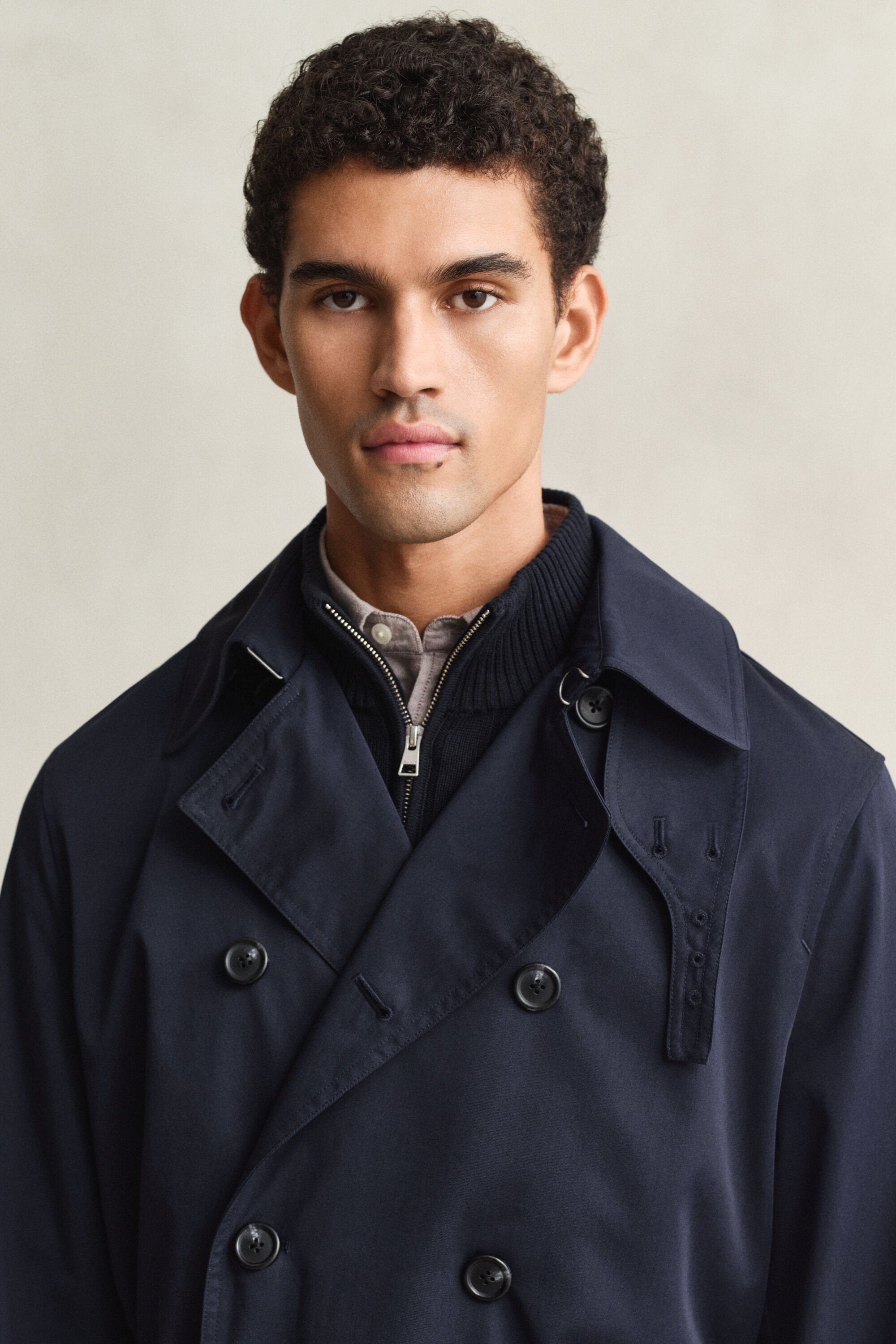 Trenchcoat i bomuldsblanding