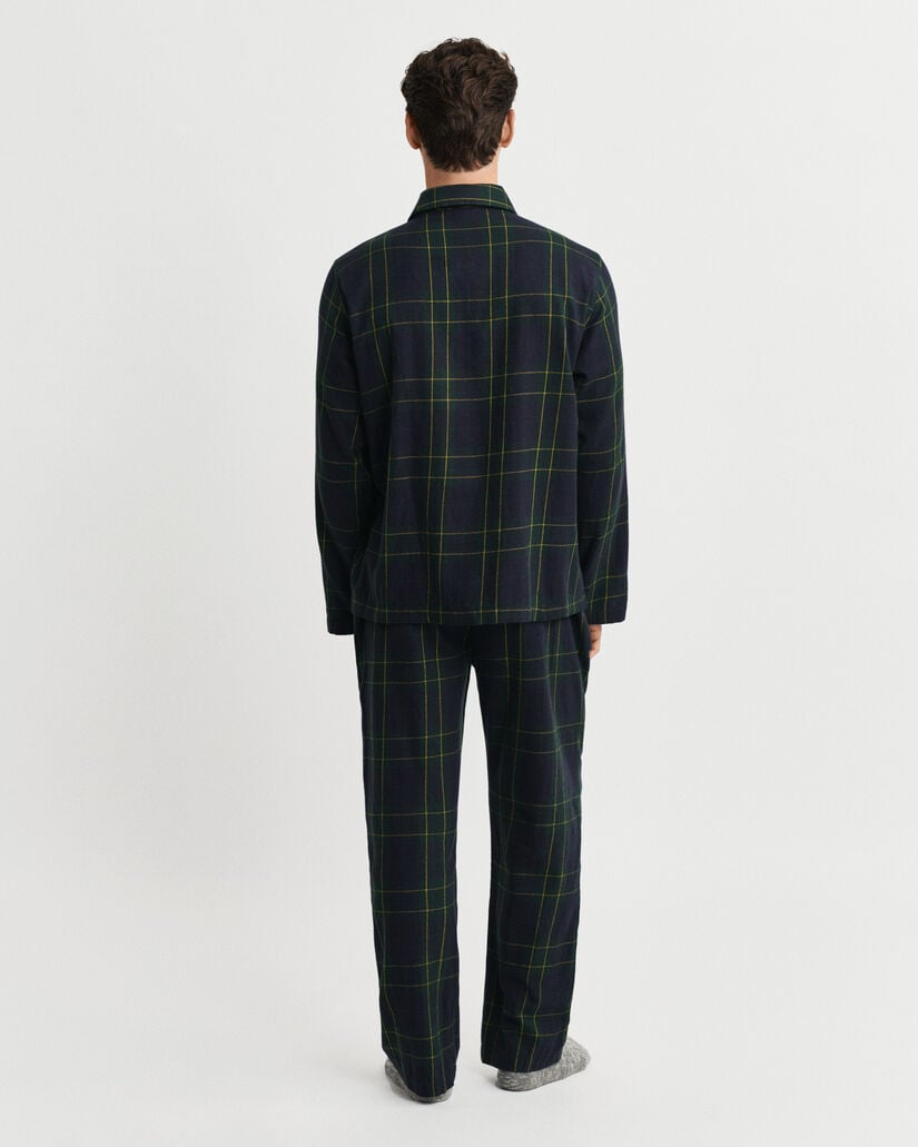 Ternet pyjamassæt af flannel i gaveæske