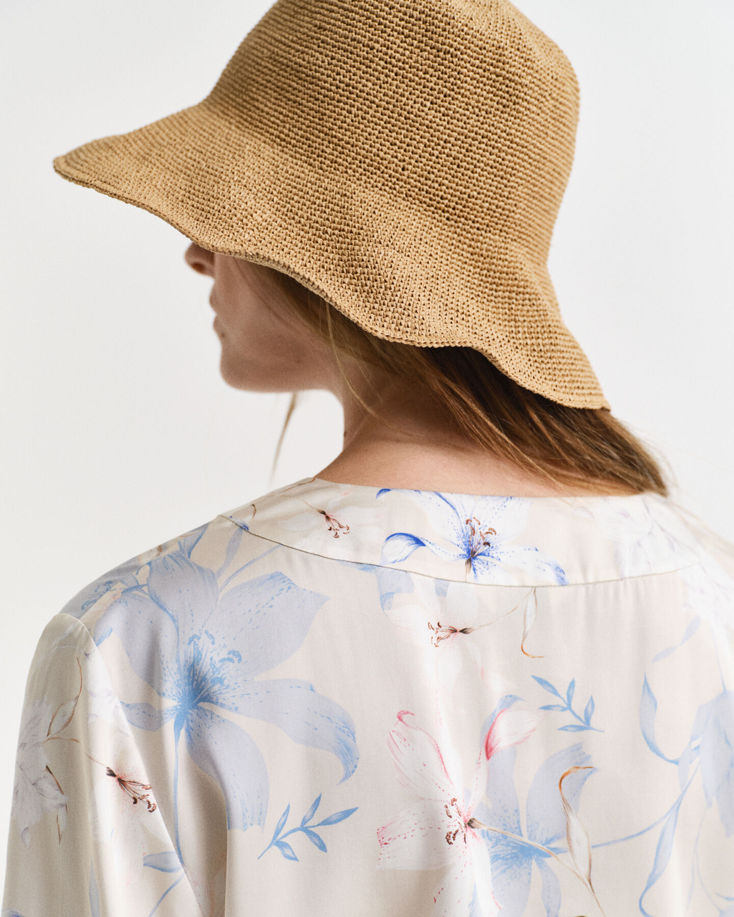 Kaftan med blomstertryk