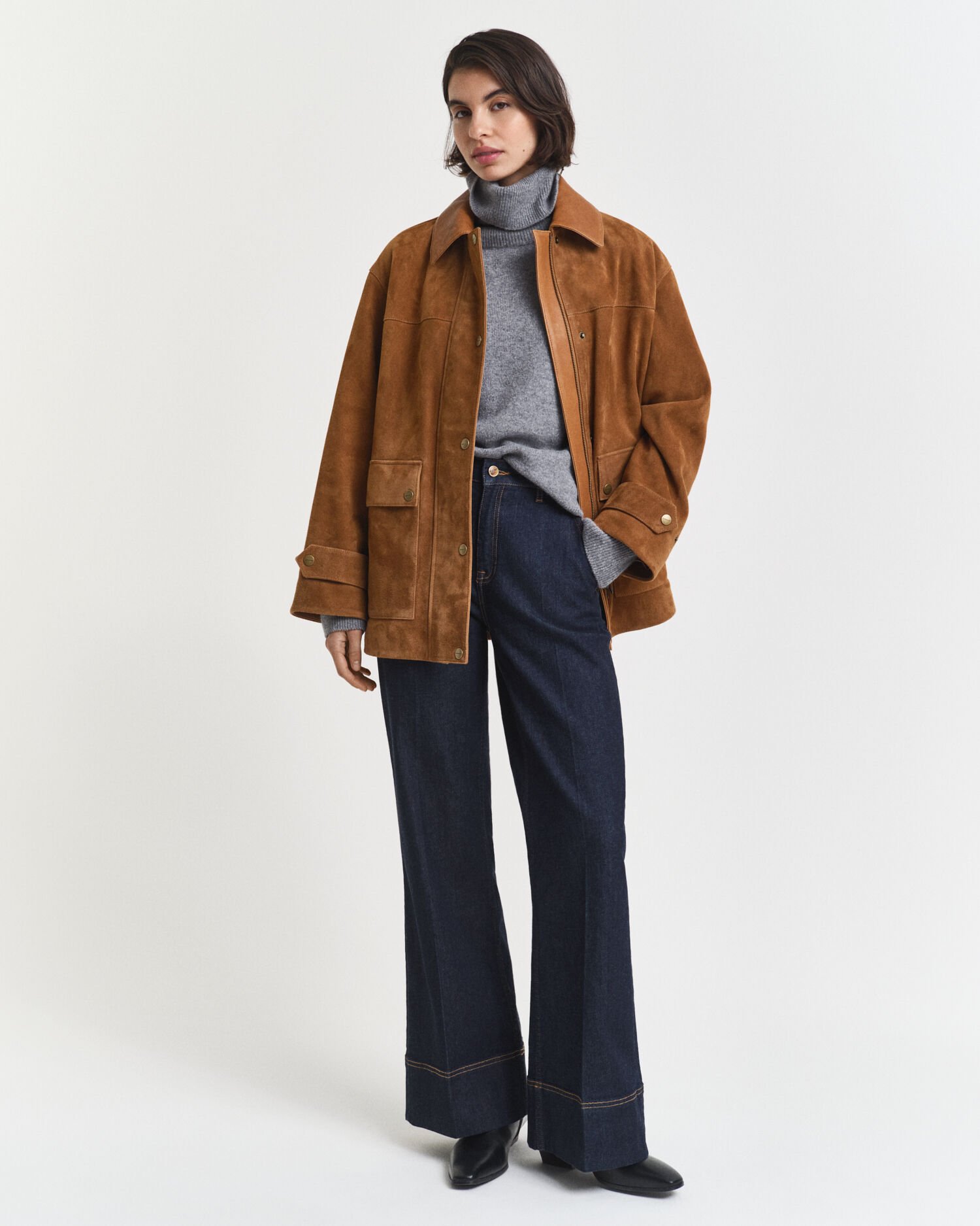 Sweater med rullekrave i en blød uld- og kashmirblanding