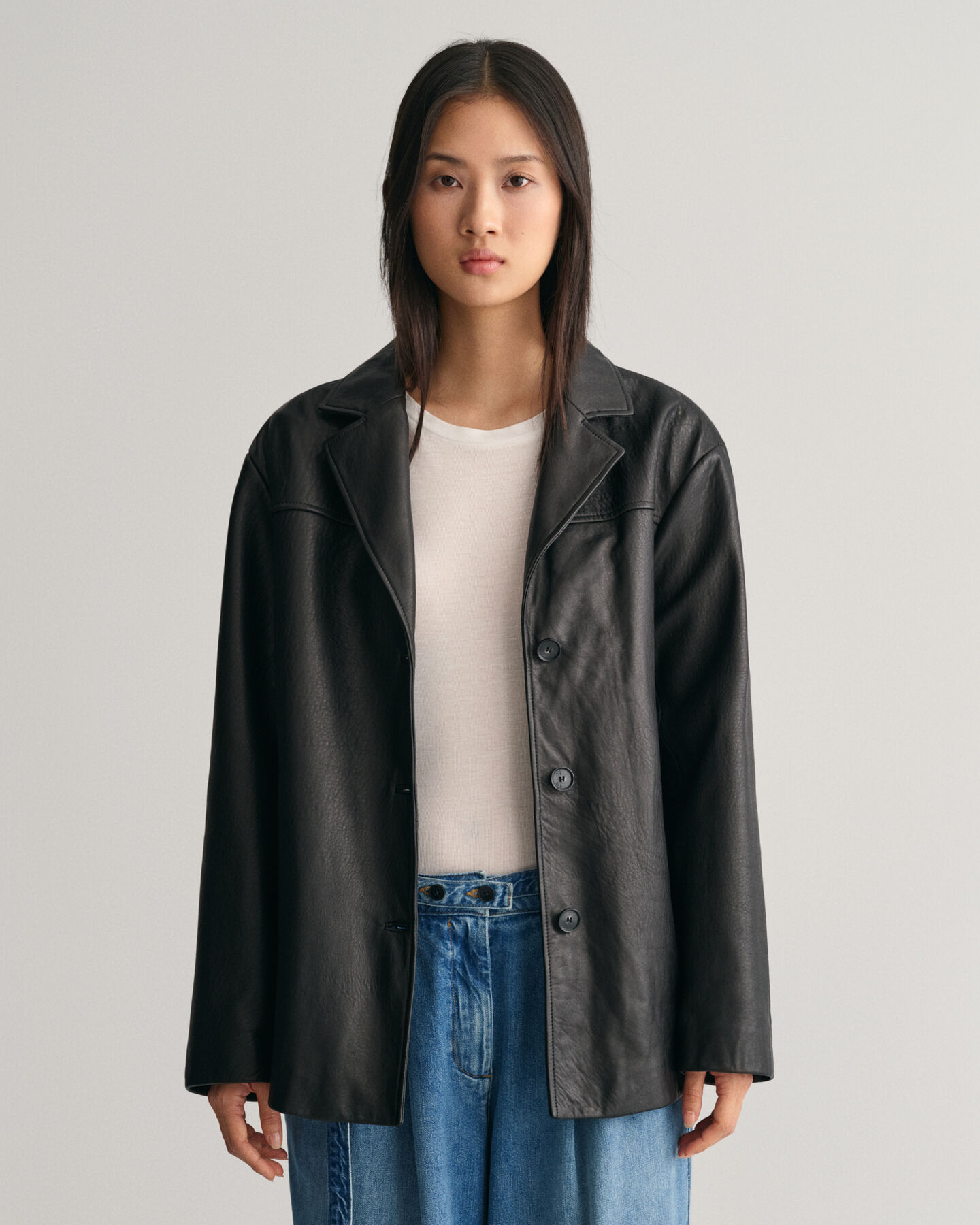 Blazerjakke af læder