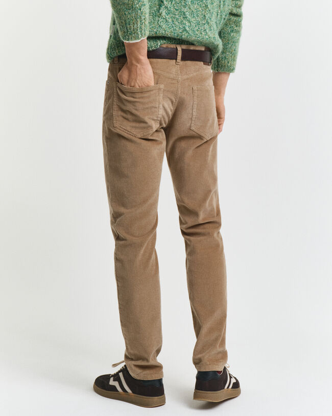 Slim fit jeans af jernbanefløjl