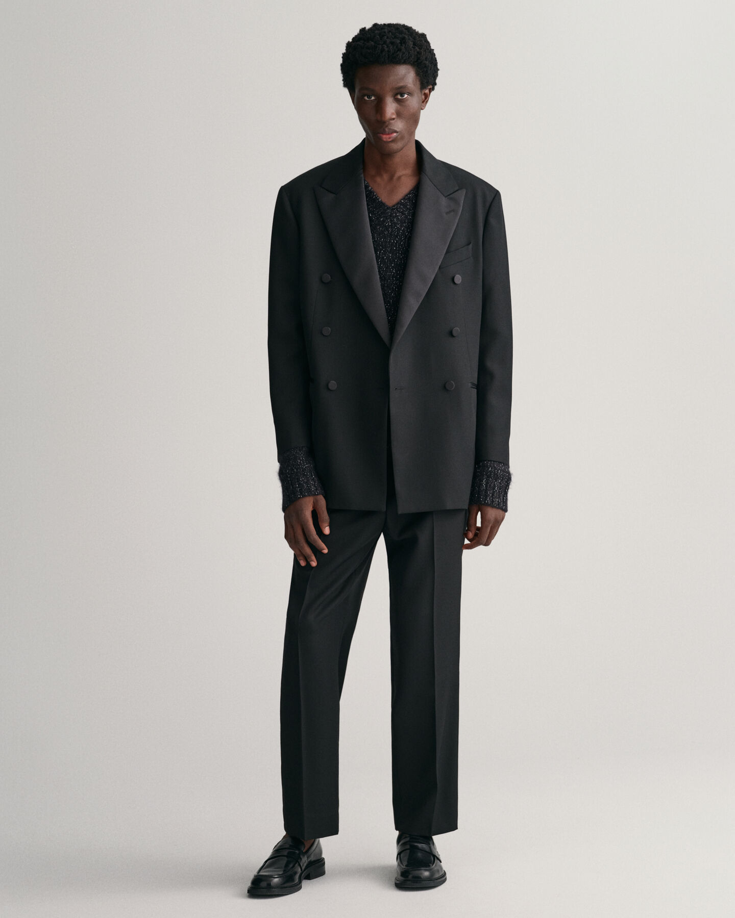 Dobbeltradet Tuxedo jakkesæt-blazer