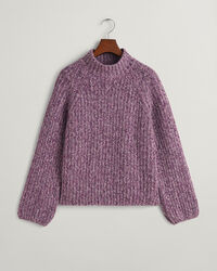 Flerfarvet sweater med st&aring;ende krave