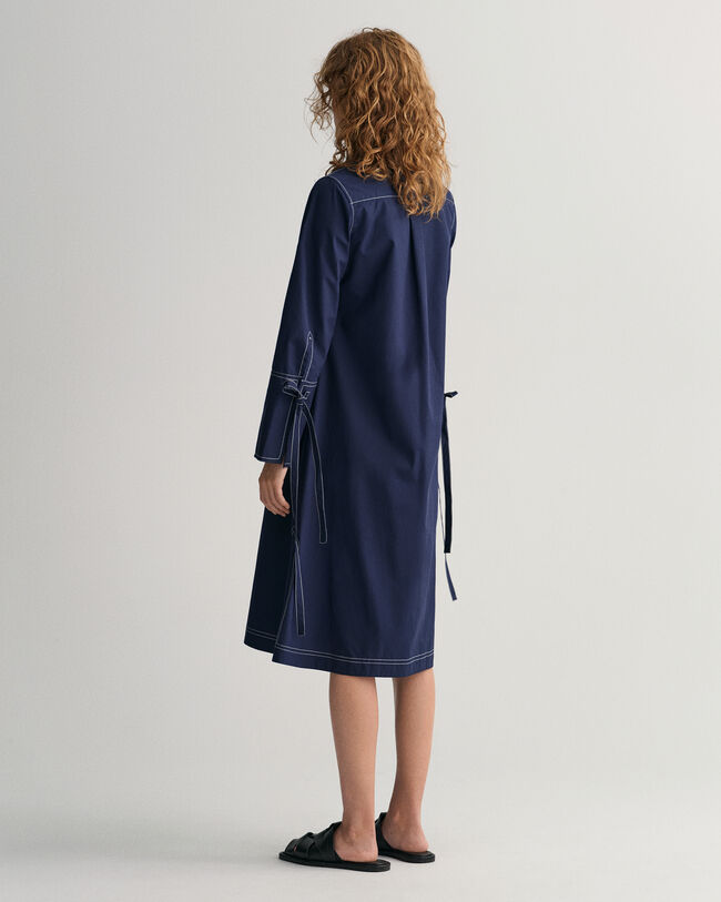 Skjortekjole med kontrastsyning