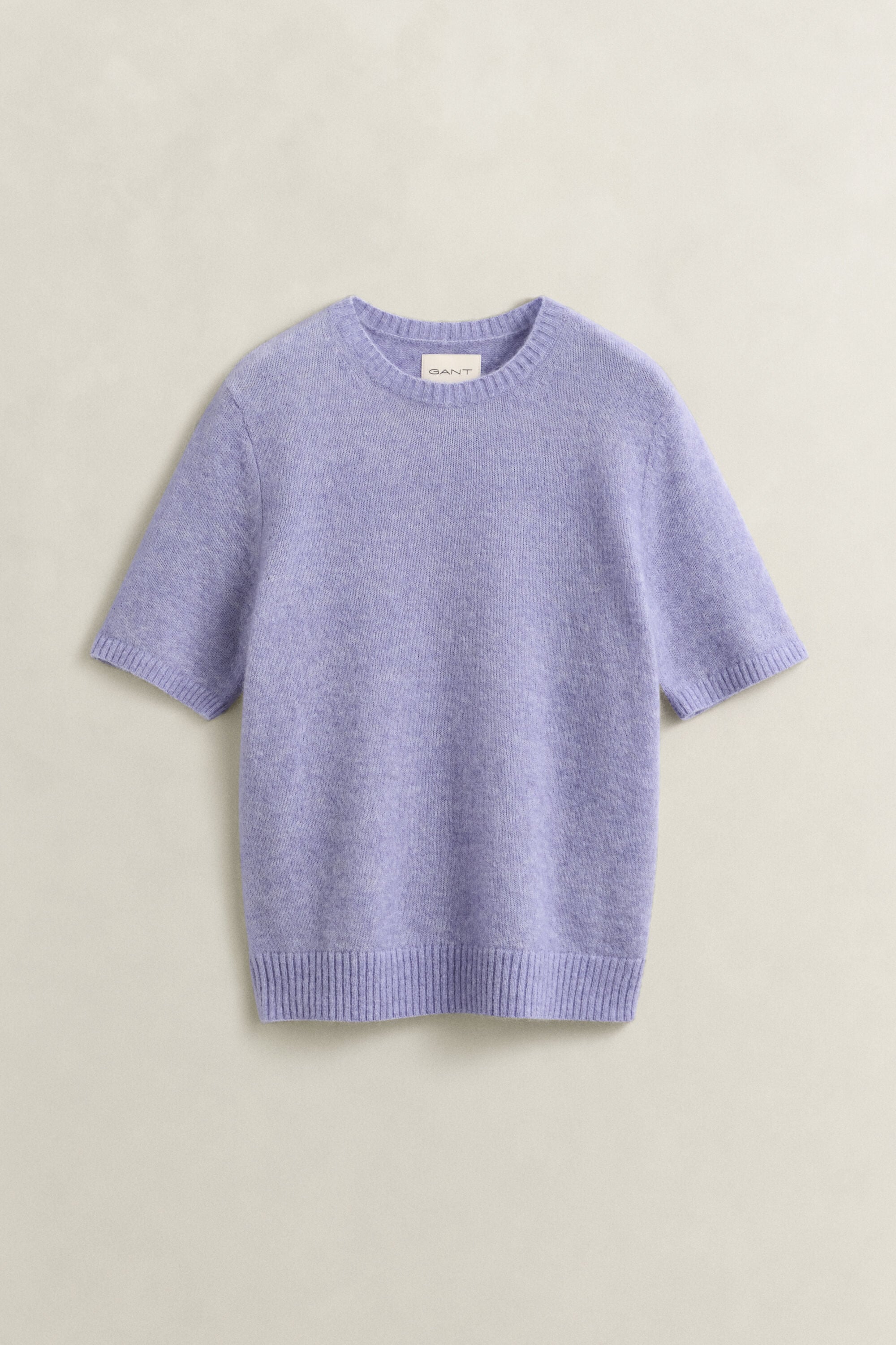 Kortærmet sweater i blanding af alpakauld