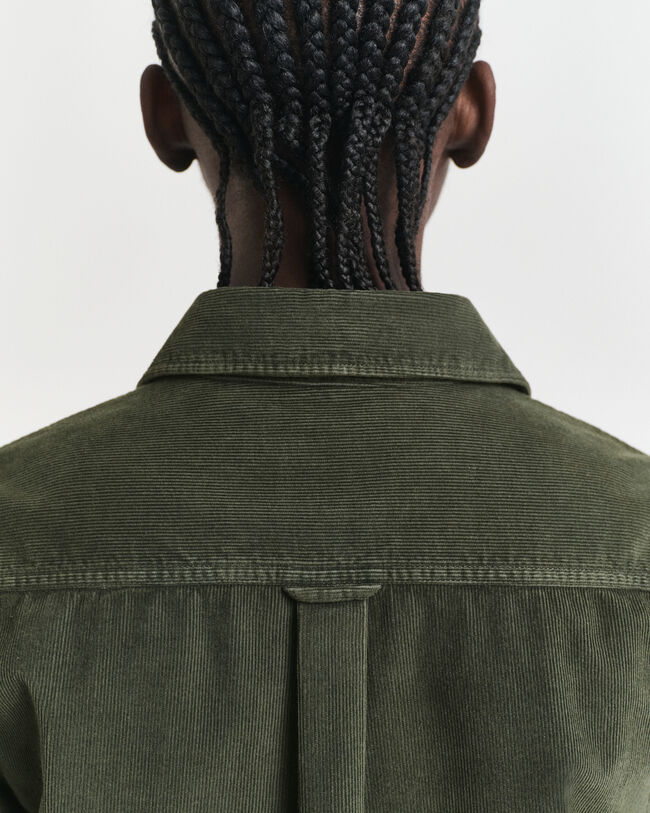 Regular fit skjorte af jernbanefløjl