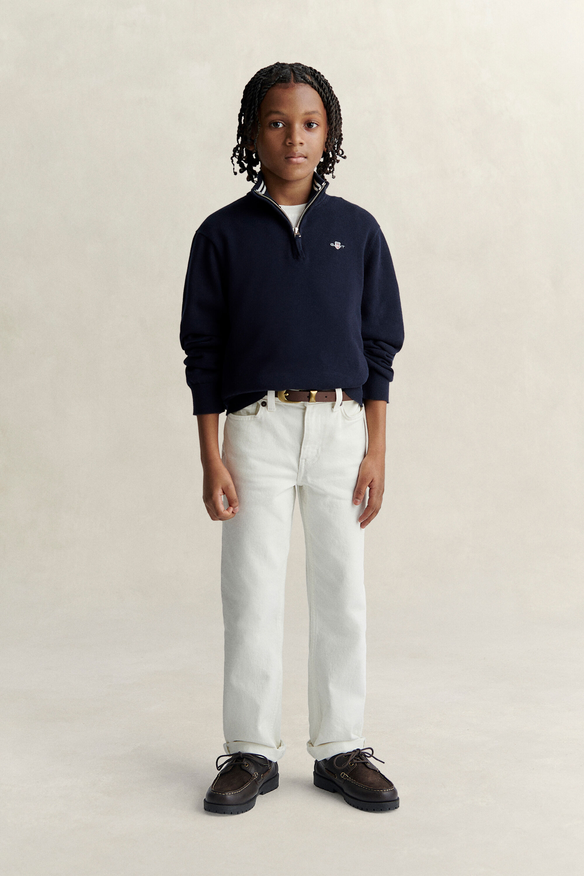 Teen Boys Shield sweater med halv lynlås