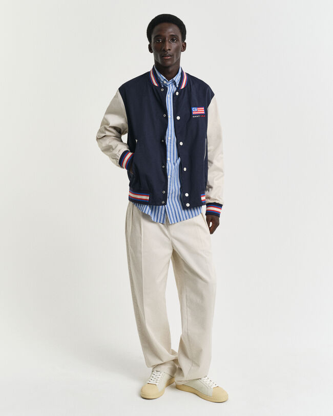 Regular fit stribet klassisk poplin-skjorte