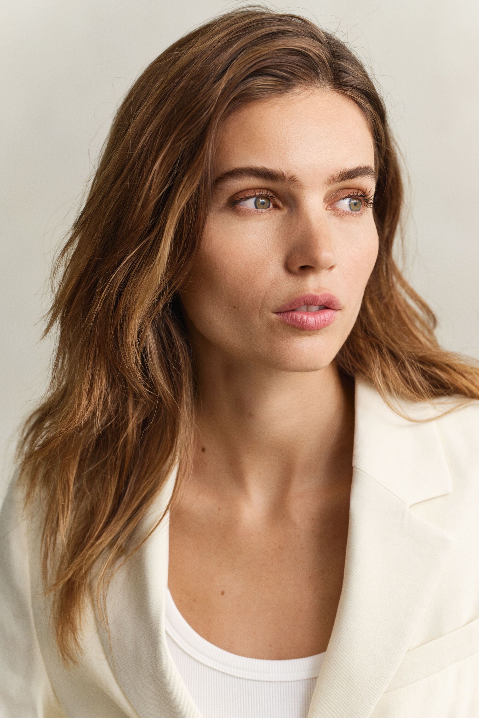 Blazer i hør med stræk