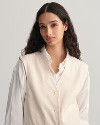 Regular fit vest af hør med stræk