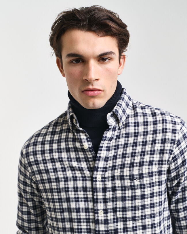 Regular fit ternet flannelskjorte