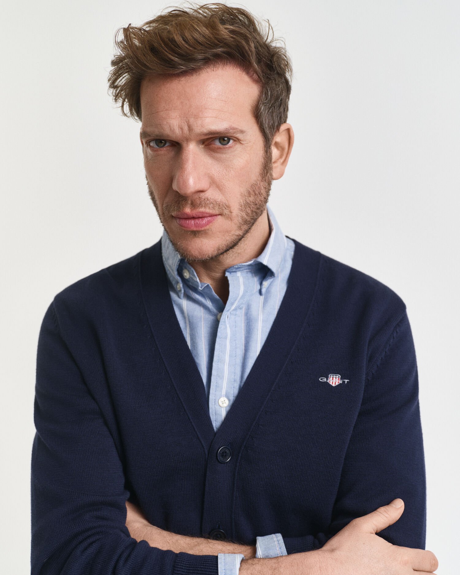 Afslappet cardigan i bomuld