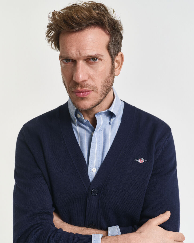 Afslappet cardigan i bomuld