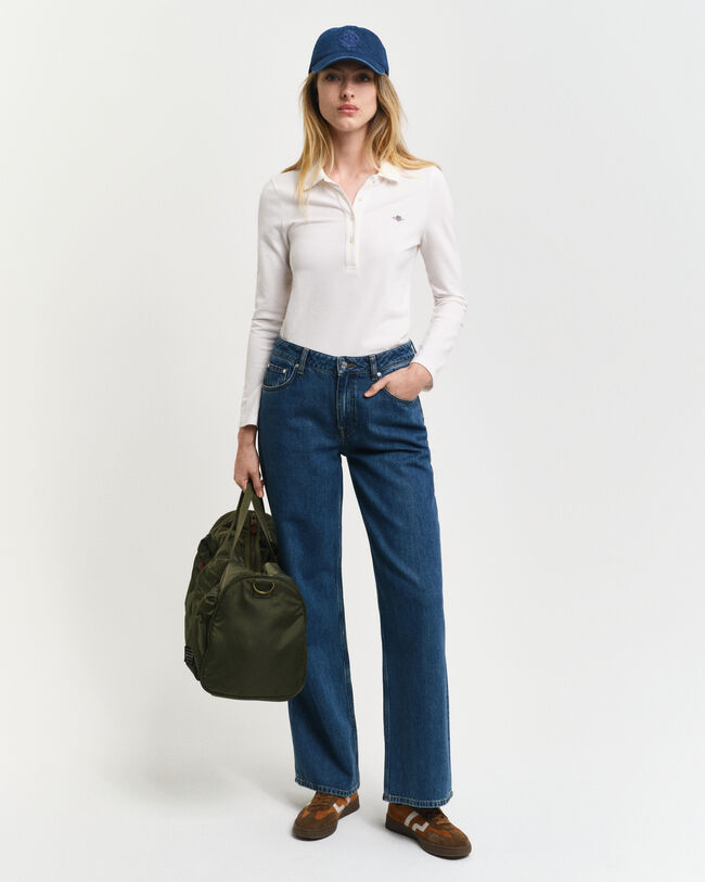 Shield lang&aelig;rmet piqu&eacute; poloskjorte