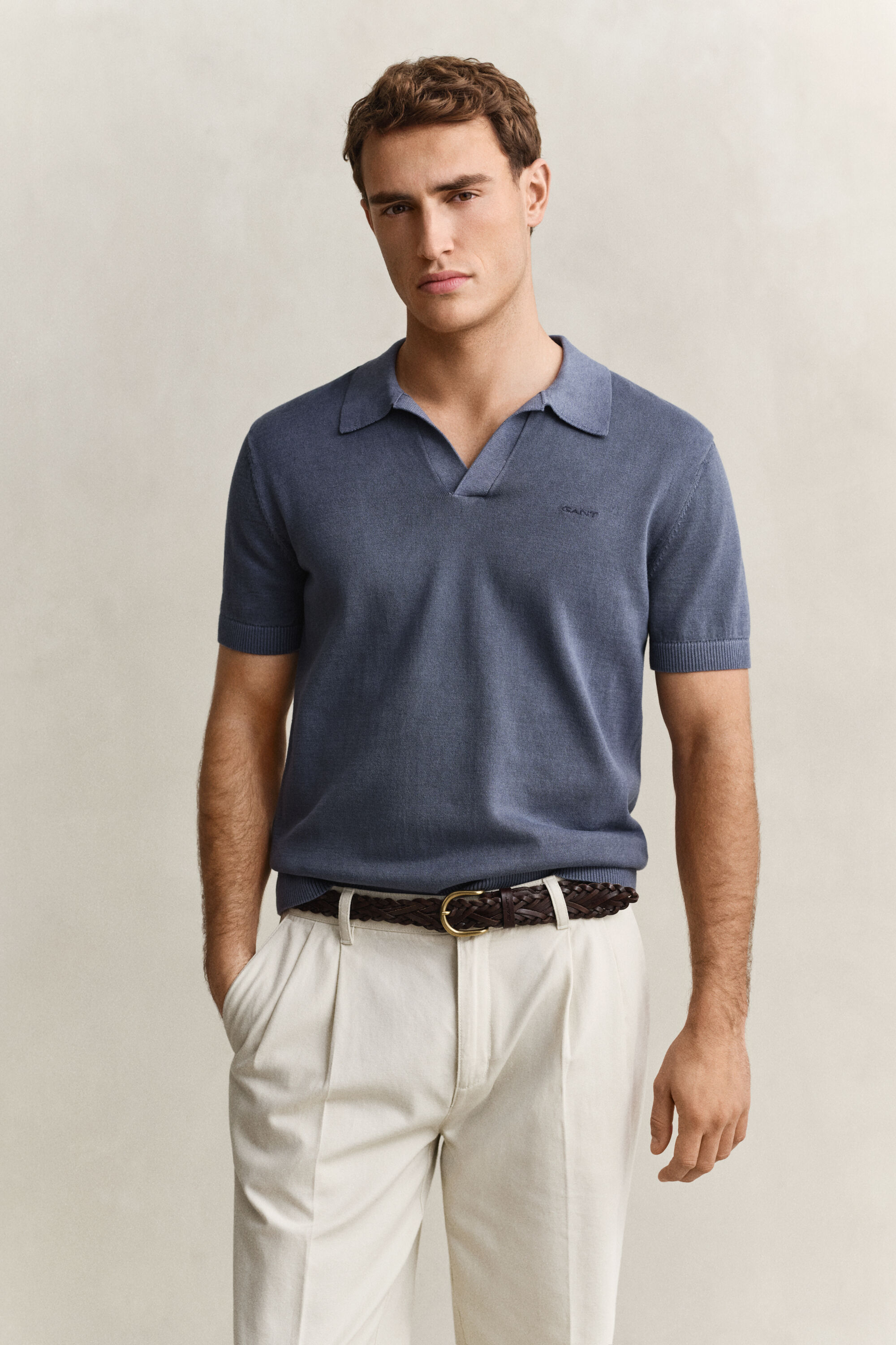 Sunfaded polosweater