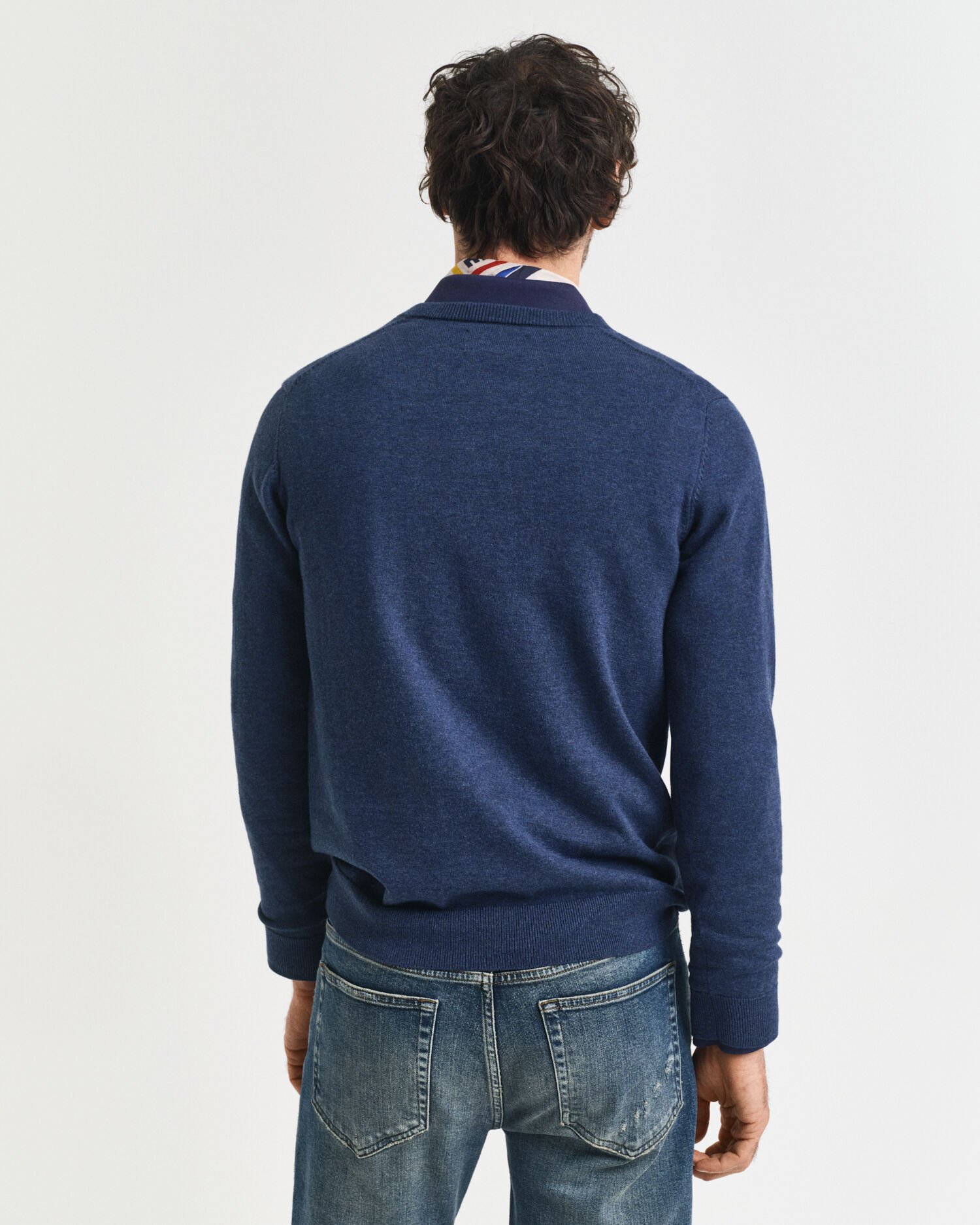 Klassiske sweater i bomuld med V-hals