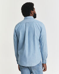 Regular fit indigo chambray skjorte