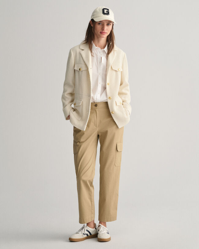 Slim fit blazerjakke med tekstur