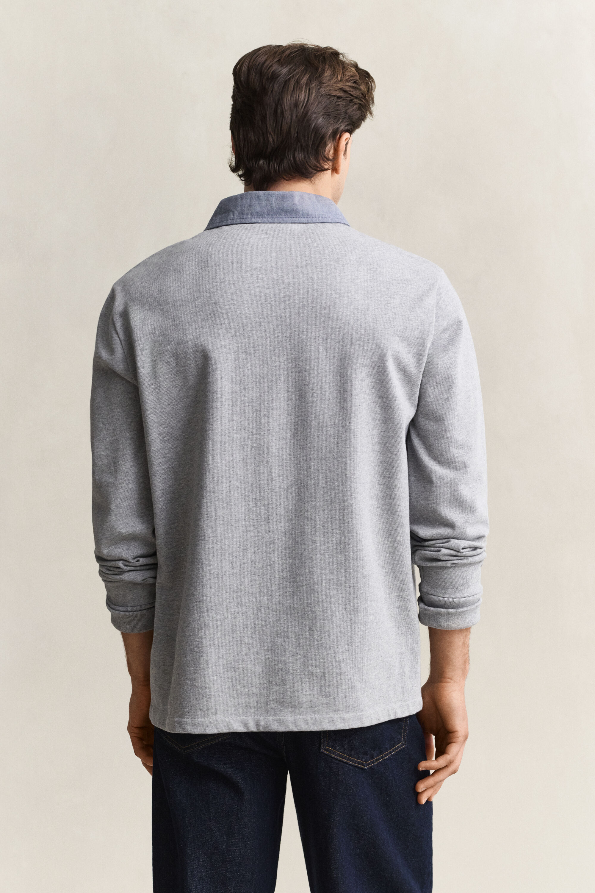 Heavy Rugger med krave i chambray