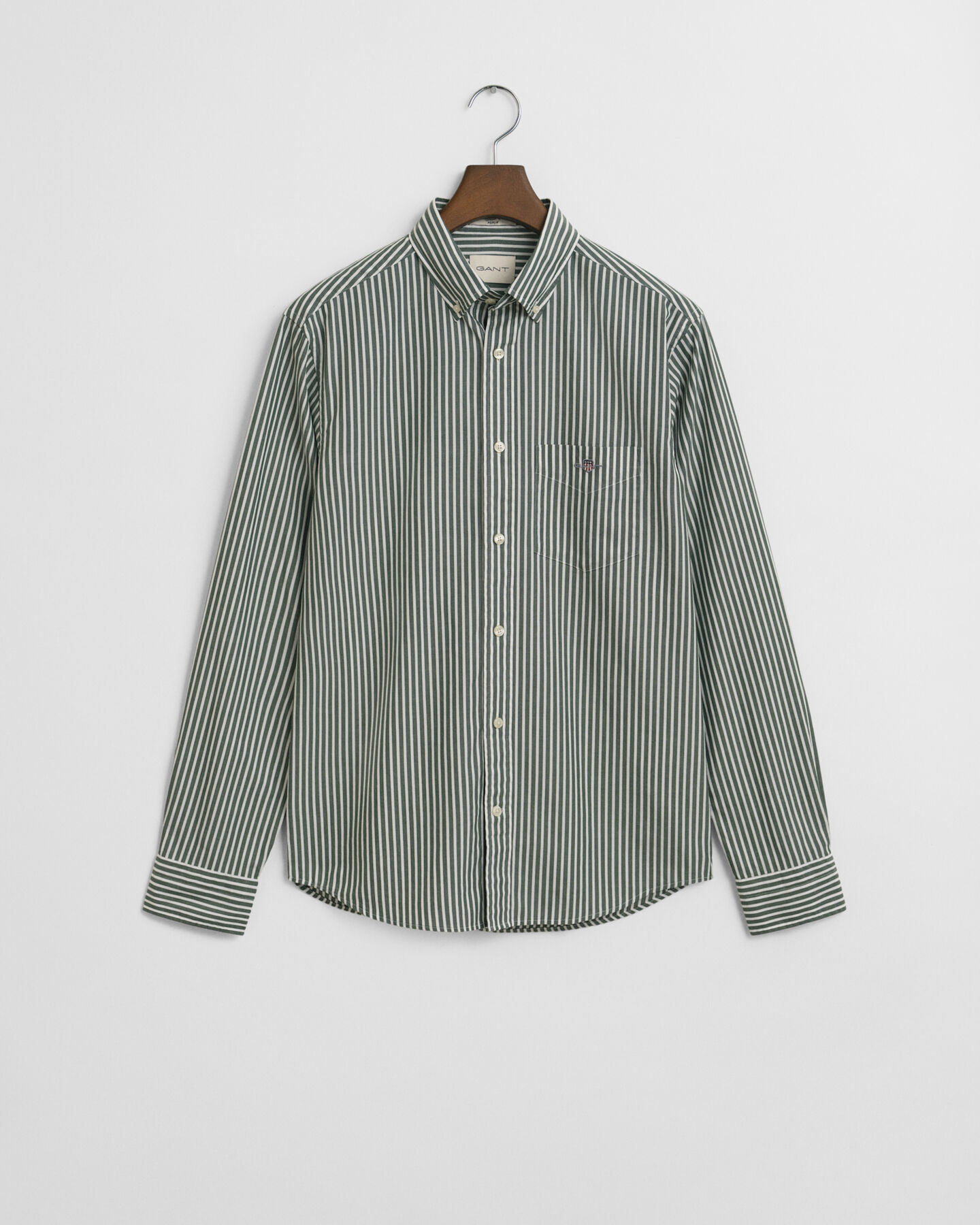 Regular fit klassisk stribet poplin-skjorte