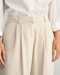 Relaxed fit skræddersyede hørbukser med stræk