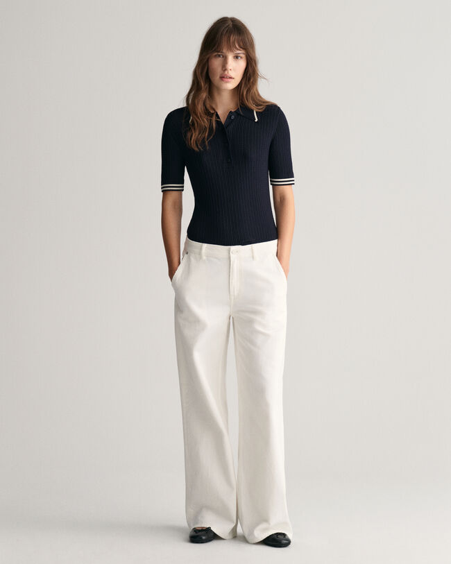 Mini polosweater med kabelstrik