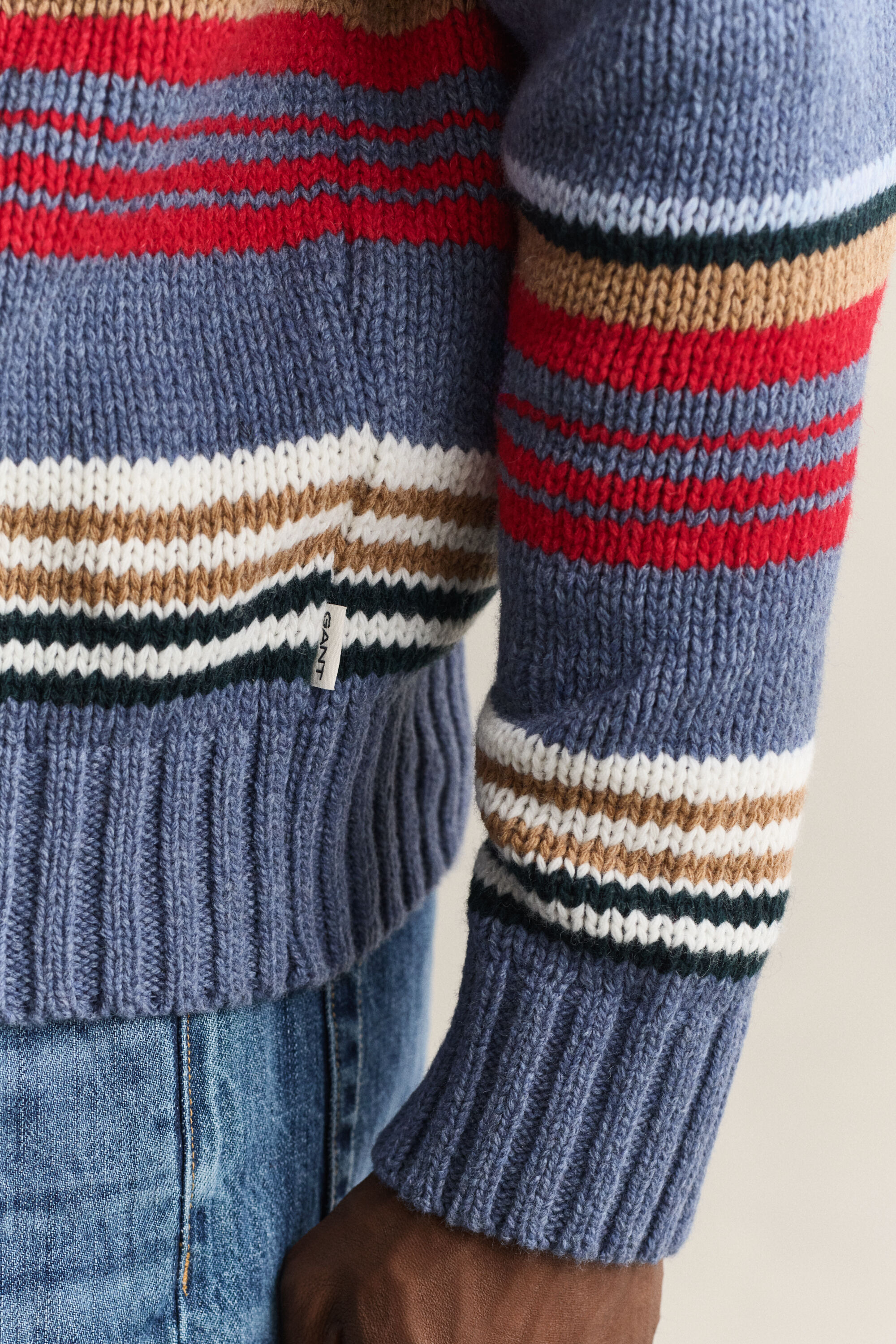 Flerstribet crewneck sweater
