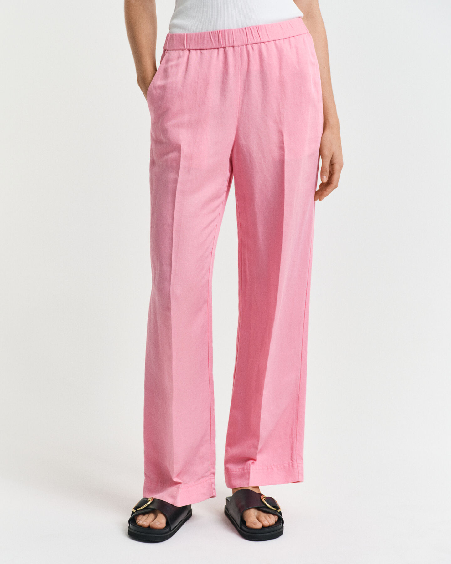 Relaxed fit pull-on bukser i h&oslash;rblanding