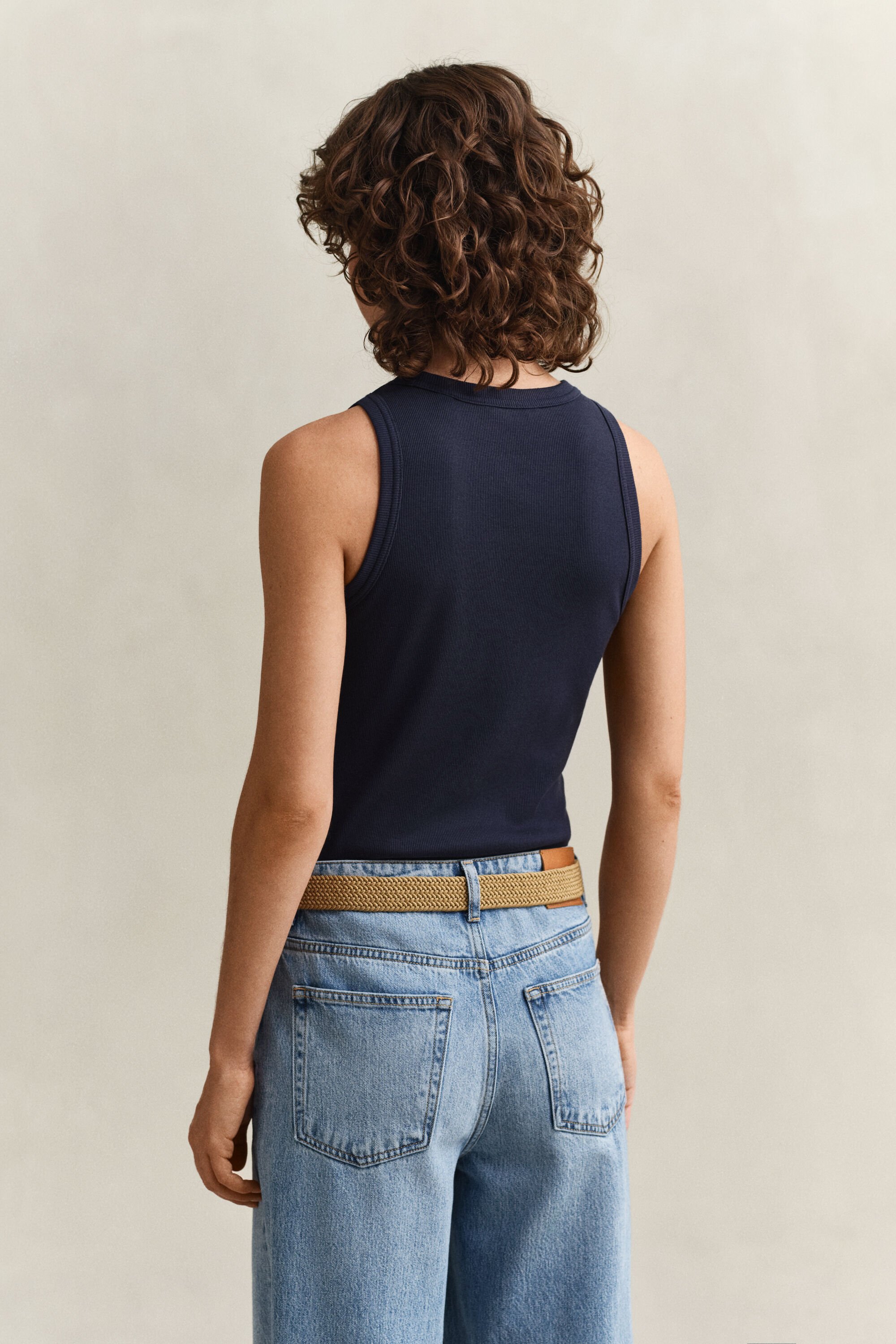 Ribstrikket tank-top