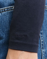 Langærmet top med rund halsudskæring