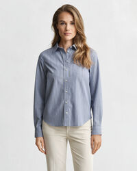 Regular fit poplin skjorte med striber
